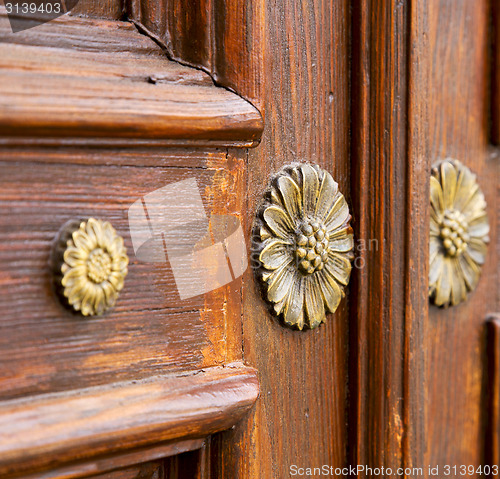 Image of abstract    closed wood door crenna gallarate varese italy