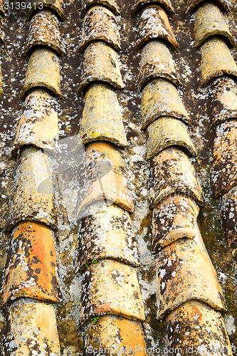 Image of old moroccan  roof in the   city 