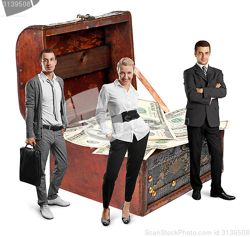 Image of Business team and USA Dollars