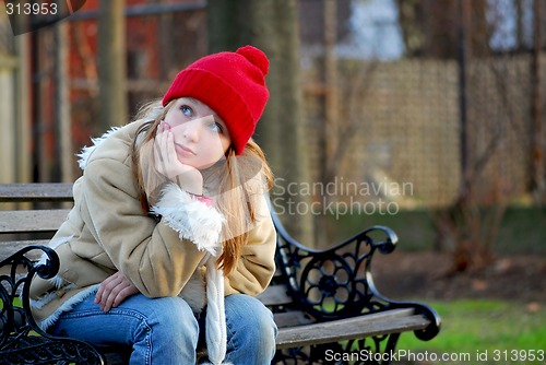 Image of Girl on bench