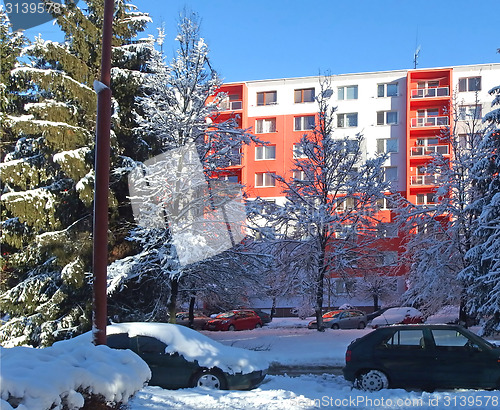 Image of Apartment building in winter