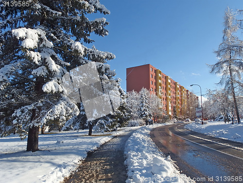 Image of Apartment building in winter