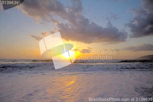 Image of Beautiful sunset on the Mediterranean coast