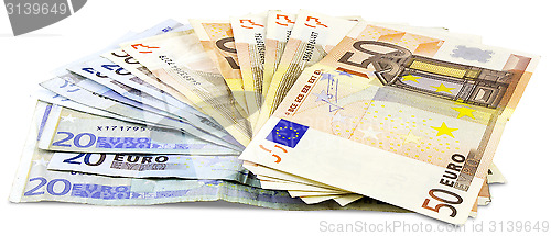 Image of A bundle of Euro banknotes