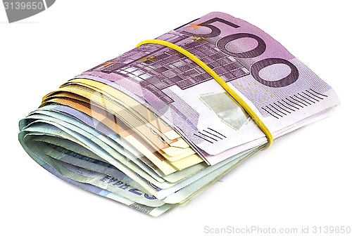 Image of Pile of Euro banknotes