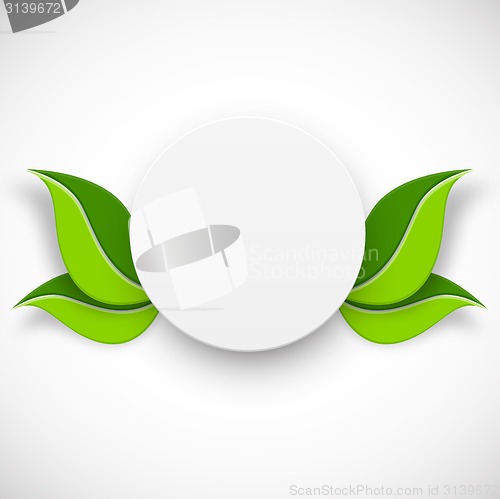 Image of Paper white circle with leaves