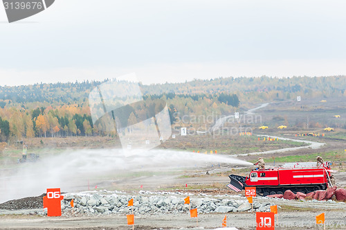 Image of Direct fire suppression vehicle MPT-521 in action