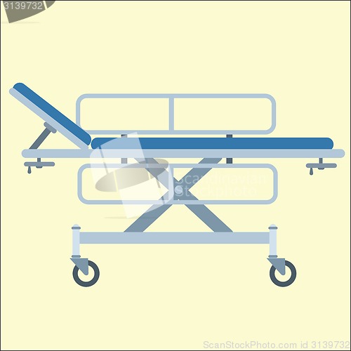Image of Medical stretcher bed on wheels