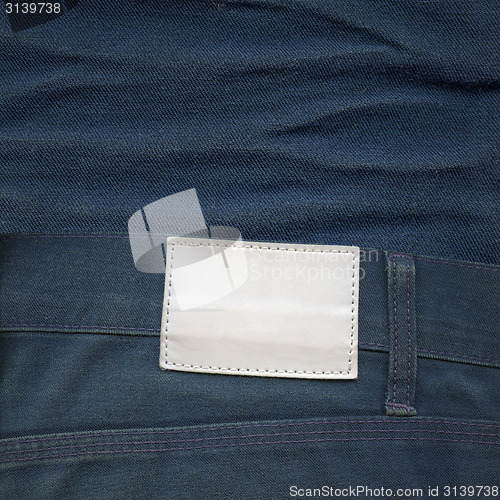 Image of Blank leather label on jeans
