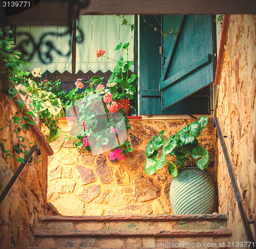 Image of interior patio on the Mediterranean coast