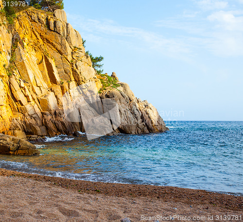 Image of Tossa de Mar, Catalonia, Spain, 06.17.2013, a small beach near C