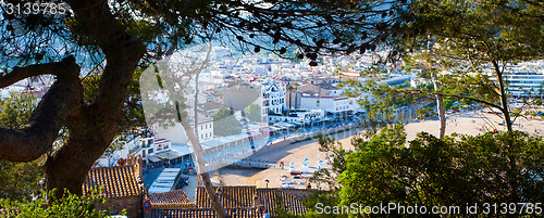 Image of panorama of the Tossa de Mar town, Catalonia, Spain