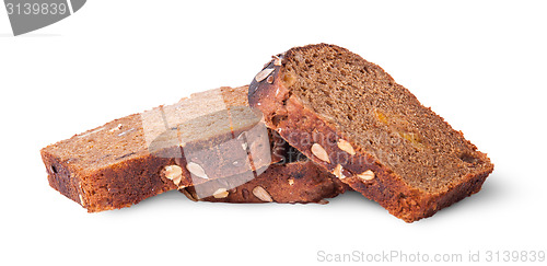 Image of Chaotic heap of three pieces unleavened bread with sunflower see