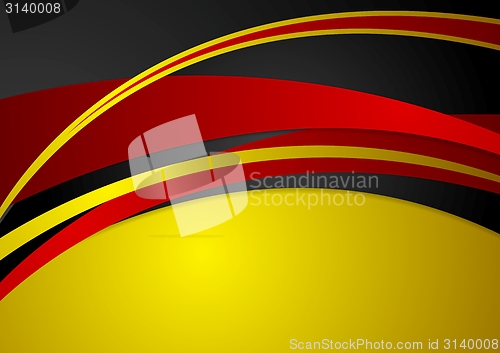 Image of Corporate wavy abstract background. German colors