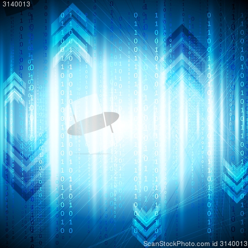 Image of Shiny blue tech vector background