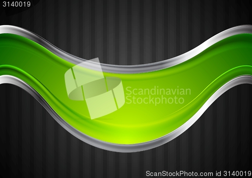 Image of Bright background with metallic waves
