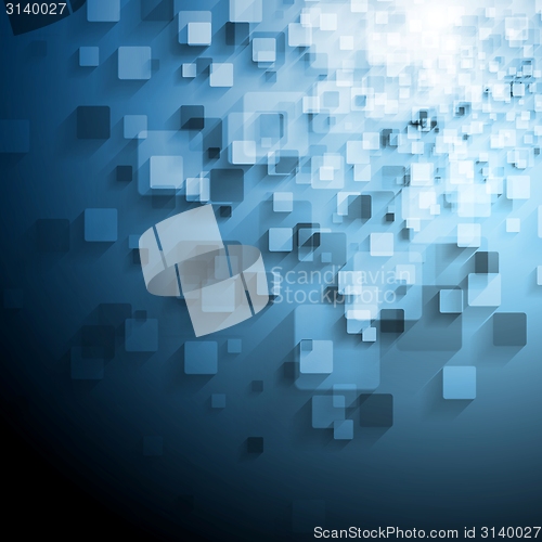 Image of Blue technical vector background with squares