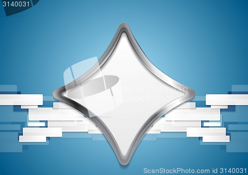 Image of Blue hi-tech background with metal shape