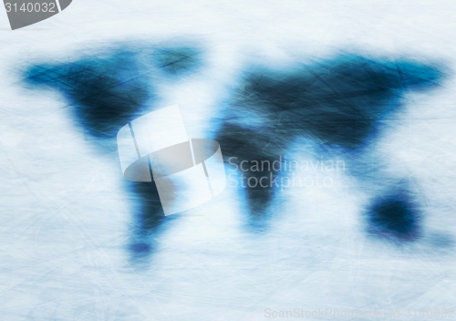 Image of Blue grunge vector world map