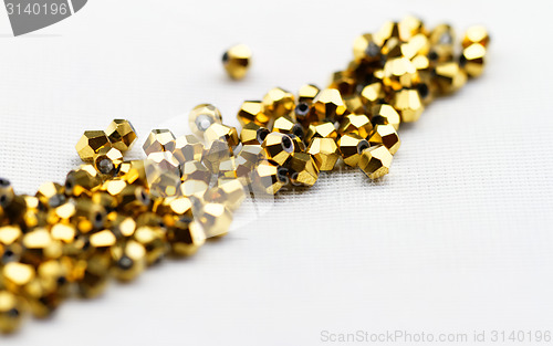 Image of Golden glass beads