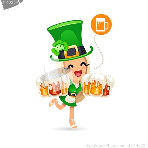 Image of Waitress on the Patricks Day Party