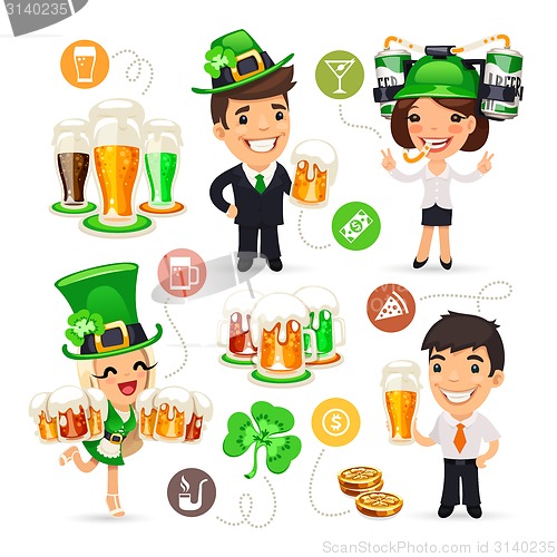 Image of Office Workers on the Patricks Day Party