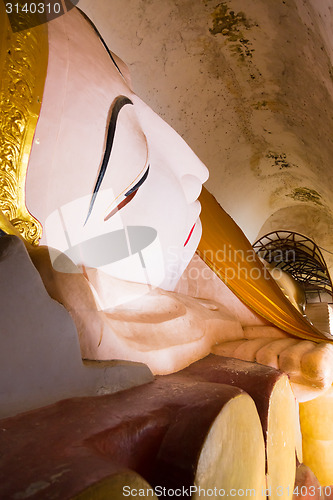 Image of Reclining Buddha at Manuha Pagoda, Bagan, Myanmar.