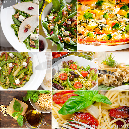 Image of healthy and tasty Italian food collage