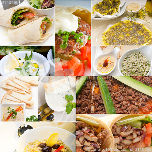 Image of Arab middle eastern food collage 