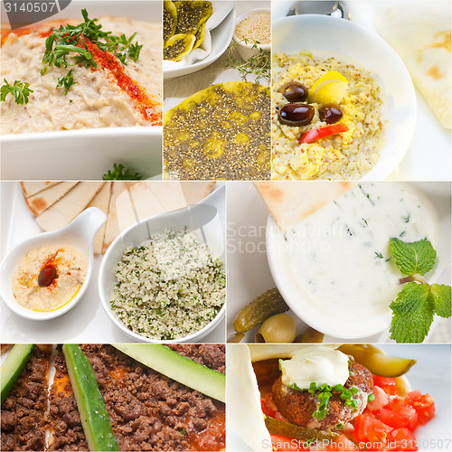 Image of Arab middle eastern food collage 