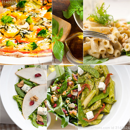 Image of healthy and tasty Italian food collage