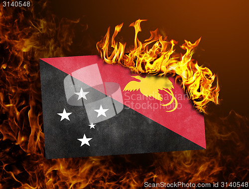 Image of Flag burning - Papua New Guinea
