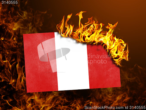 Image of Flag burning - Peru