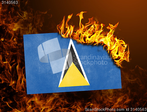 Image of Flag burning - Saint Lucia