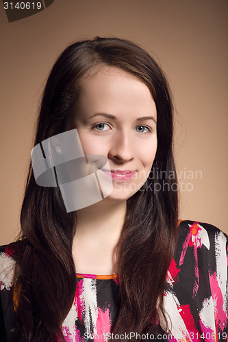 Image of Fashion portrait of smiling beautiful young girl 