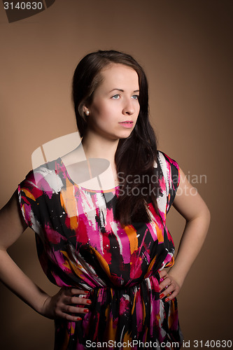 Image of Fashion portrait of beautiful young girl 