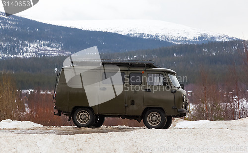 Image of KOLA PENINSULA, RUSSIA - FEBRUARY 25, 2014: Car four-wheel drive