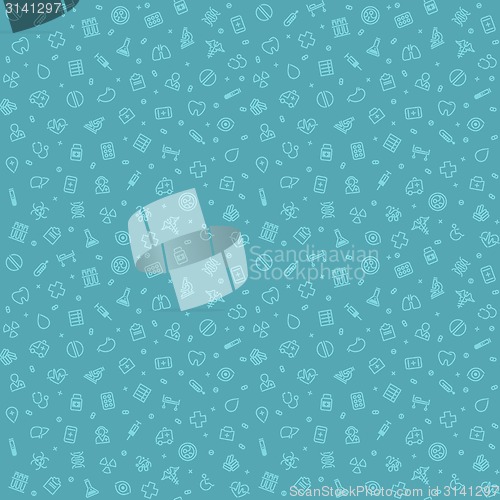 Image of Blue Seamless Medical Pattern