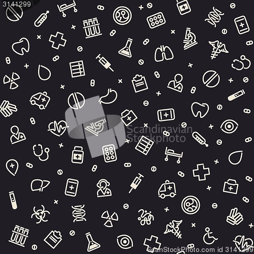 Image of Dark Seamless Medical Pattern