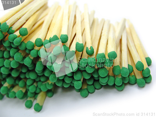 Image of Green matches Isolated on white