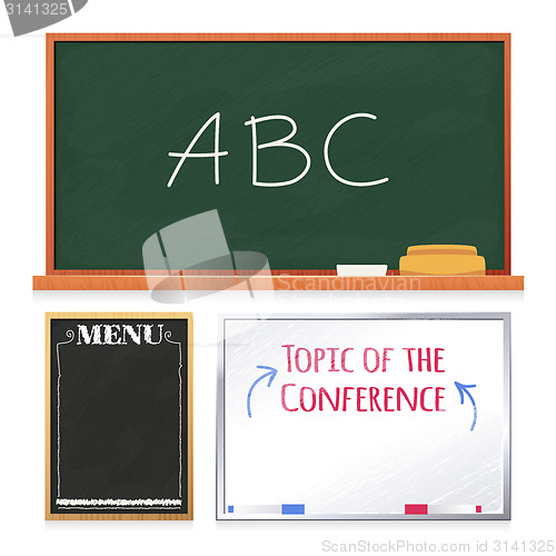 Image of Chalkboards Set Isolated on White Background