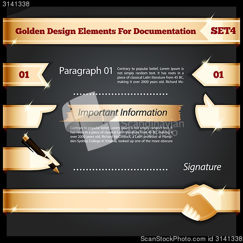 Image of Golden Design Elements For Documentation Set4