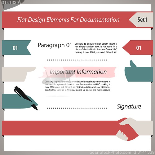 Image of Flat Design Elements For Documentation Set1