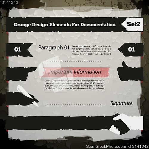 Image of Grunge Design Elements For Documentation Set2