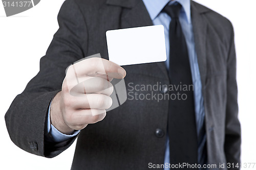 Image of Hand showing business card