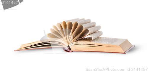 Image of Open book with folded pages rotated