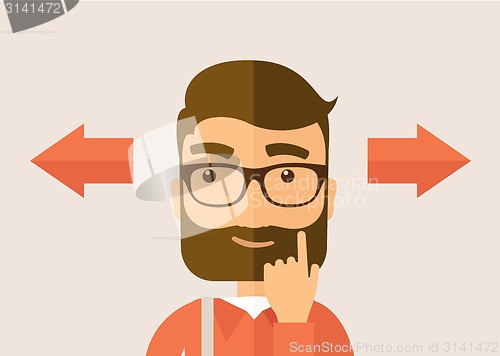 Image of Smart guy thinking of choice.