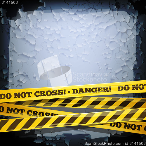 Image of Grunge Vector Background With Danger Tapes