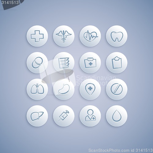 Image of Set of Medical Icons on Pills