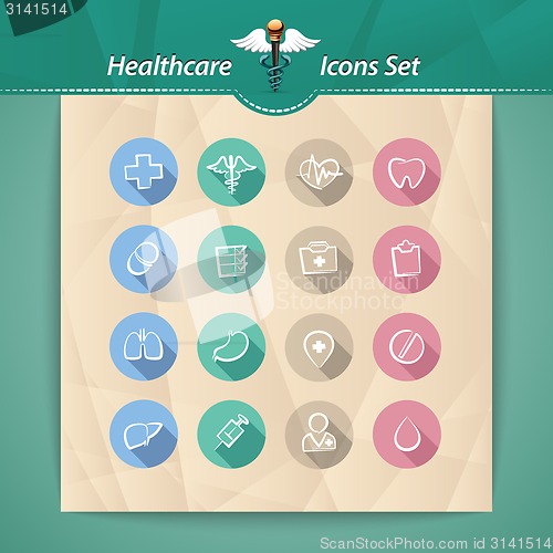 Image of Healthcare Flat Icons Set